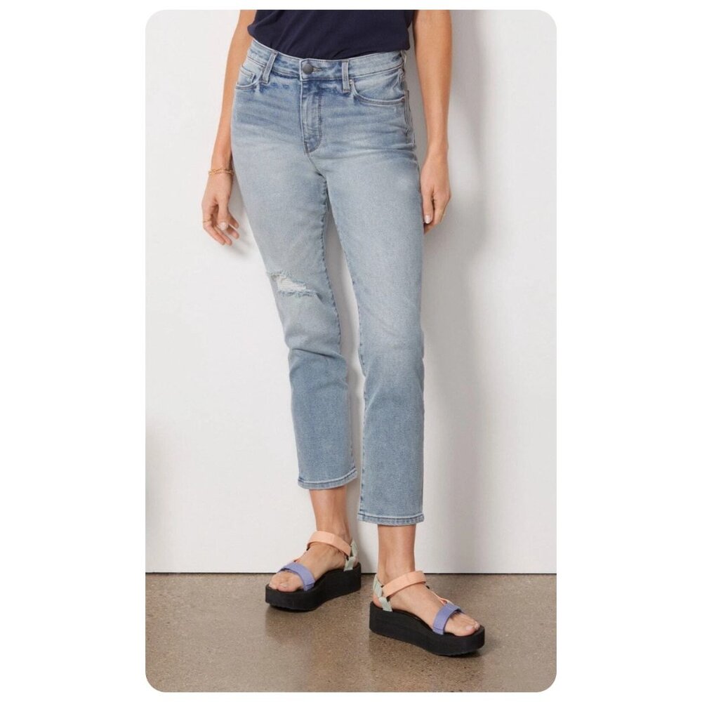 !! Evereve The Ever Straight High Rise Fit Distress Jeans sz 27